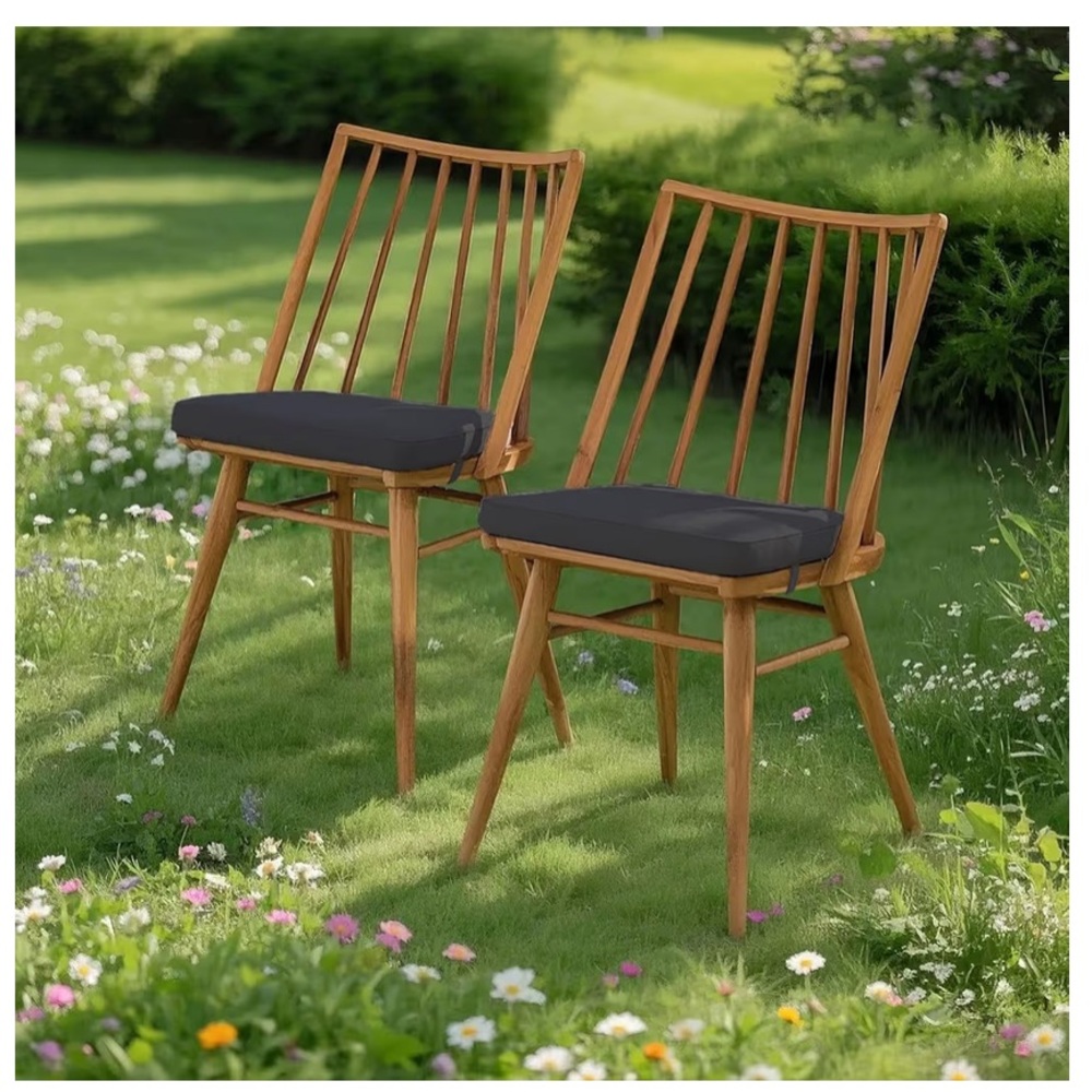 Indoor/Outdoor Chair Cushions BLACK (2-pack)